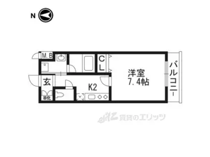ベラジオ京都壬生 -イーストGATE-(1K/5階)の間取り写真