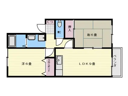 セジュールエーリ(2LDK/1階)の間取り写真