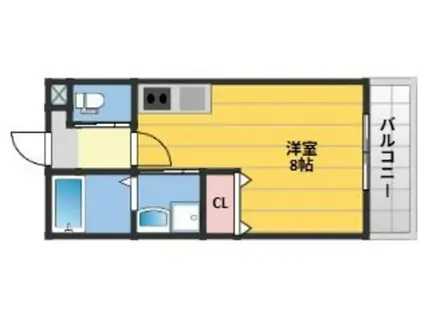 AIMER針摺南(ワンルーム/1階)の間取り写真