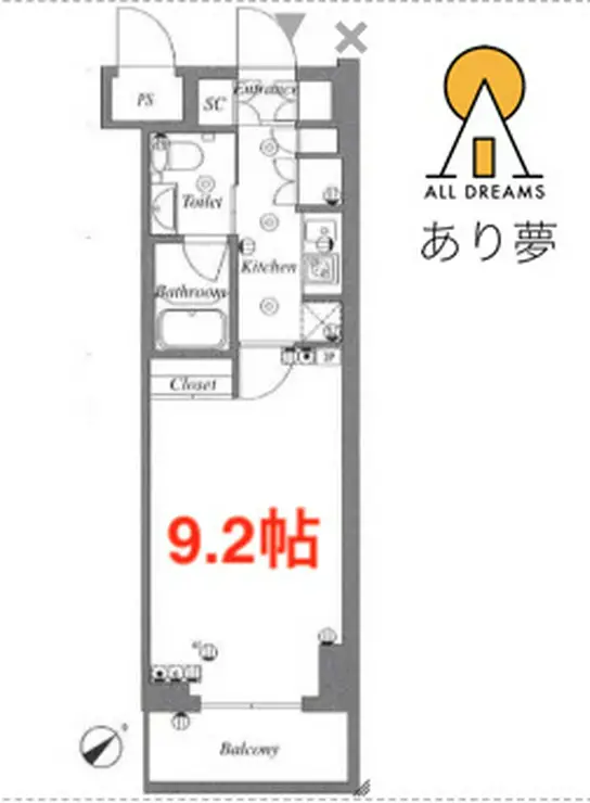 ライジングプレイス石川町 10階階 間取り