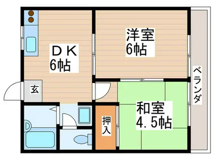 ピアシティ(2DK/2階)の間取り写真