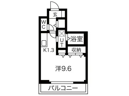 プレミアムキャッスル西春 II(ワンルーム/3階)の間取り写真
