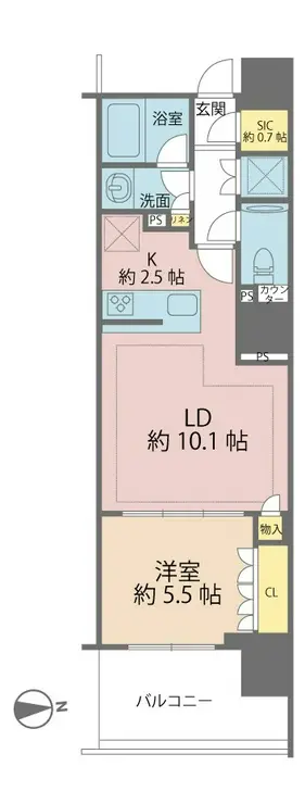 ウエリス新宿早稲田の森 3階階 間取り