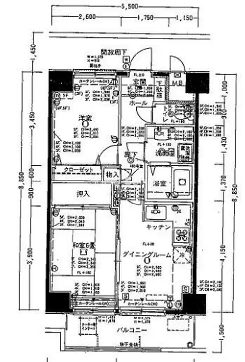 コスモ横浜東口 4階階 間取り