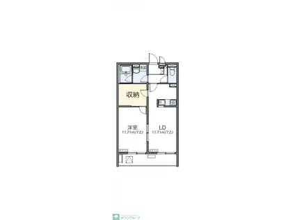 レオネクストアナベル(1LDK/2階)の間取り写真