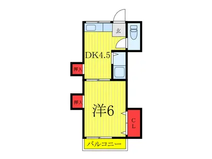 マルヤ荘(1DK/1階)の間取り写真