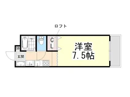 メゾンKT(1K/2階)の間取り写真