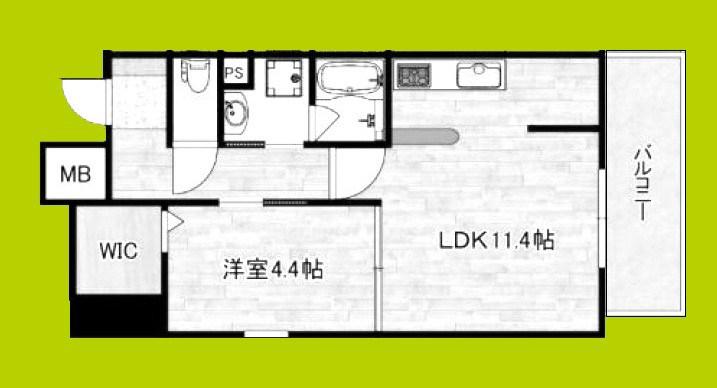 ロイジェント玉川(1LDK/5階)の間取り写真