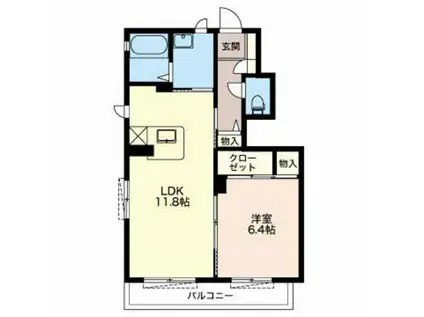 エスペランス三河A棟(1LDK/1階)の間取り写真