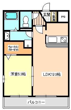 アクアクロス光の森(1LDK/5階)の間取り写真