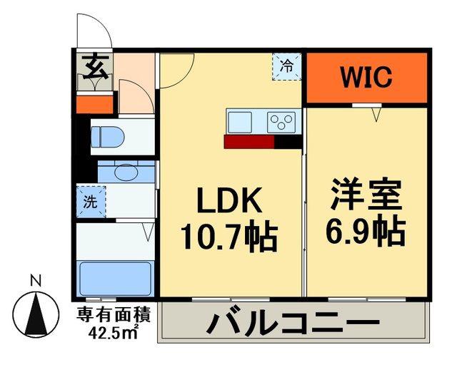 グランデB(1LDK/2階)の間取り写真
