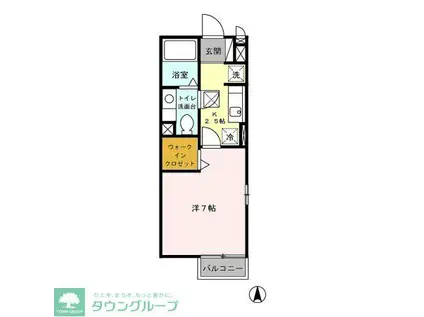 ヴィラ・グランメール(1K/1階)の間取り写真