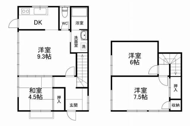 金杉コーポ(4DK/1階)の間取り写真