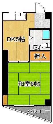 TOEI城野ビル(1DK/4階)の間取り写真