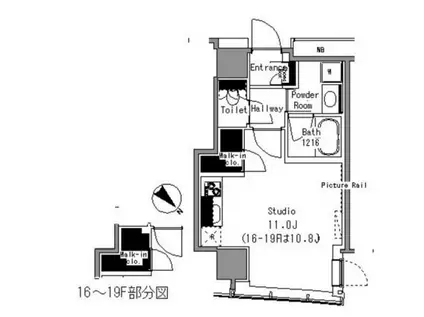 マイタワーレジデンス(1K/15階)の間取り写真