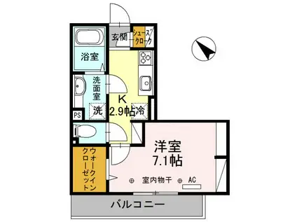 D-ROOMBUSINESS花垣(1K/2階)の間取り写真