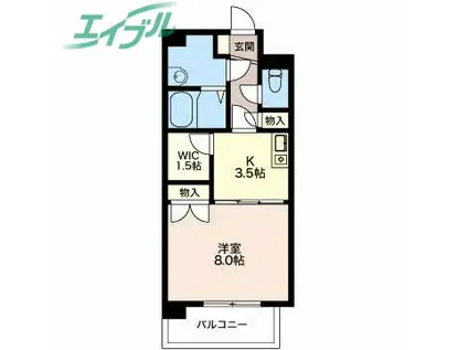 レジデンス丸山(1K/3階)の間取り写真