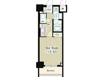 ベルヴュコート立川(1K/7階)の間取り写真