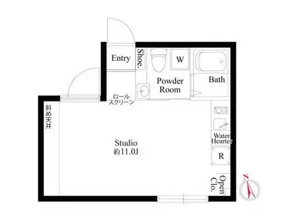 モダンテラス早稲田(ワンルーム/4階)の間取り写真