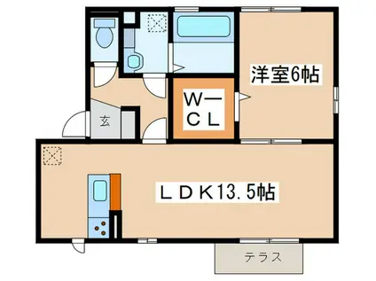 ラヴィクレール(1LDK/1階)の間取り写真