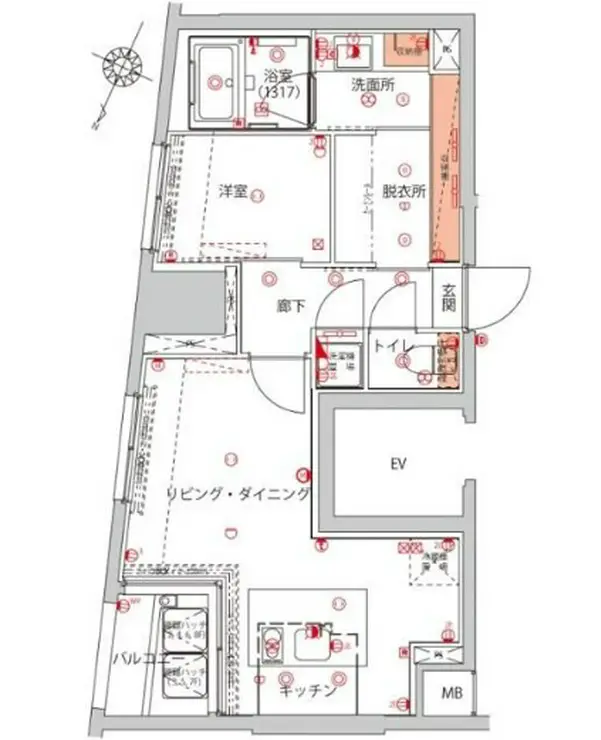 ハーモニーレジデンス千代田岩本町 8階階 間取り