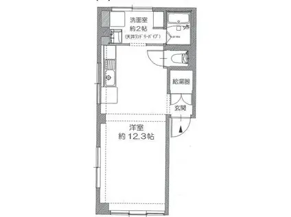 BRIGHT AND FAN TERRACE(ワンルーム/3階)の間取り写真