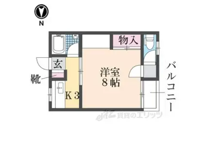 コーポ秋(1K/2階)の間取り写真