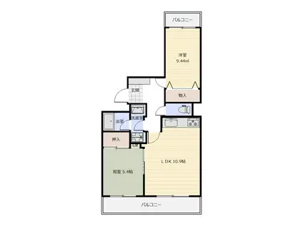 エスポア江南II(2LDK/3階)の間取り写真