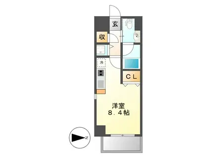 リヴシティ栄(ワンルーム/11階)の間取り写真