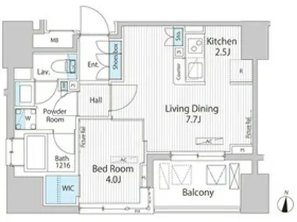 グランシエル南青山(1LDK/3階)の間取り写真