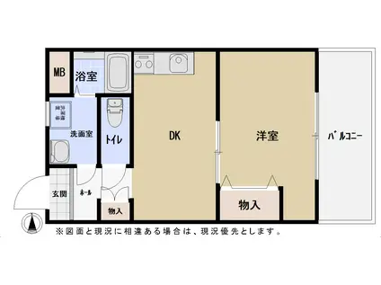 ヴィラウェリントン(1DK/7階)の間取り写真