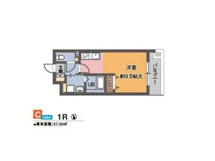 コテージタケダ(ワンルーム/2階)の間取り写真