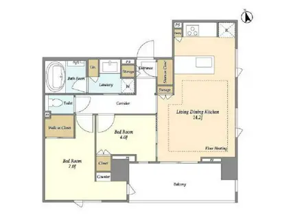Mトリアノン(2LDK/8階)の間取り写真