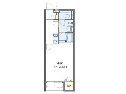 クレイノハイム ルーエ(1K/1階)の間取り写真