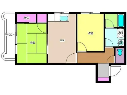ブルーミング南行徳(2DK/2階)の間取り写真