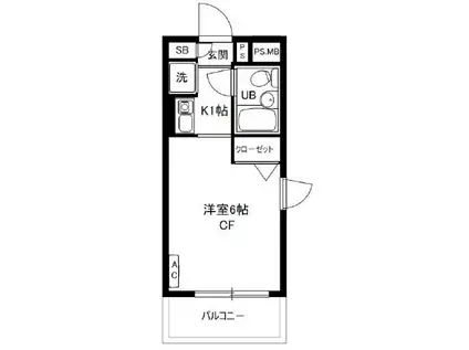 ジョイフル池上第2(1K/4階)の間取り写真