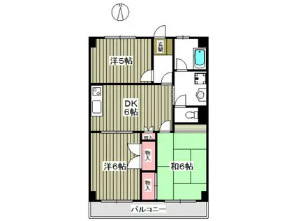 第二メゾン大泉(3DK/2階)の間取り写真