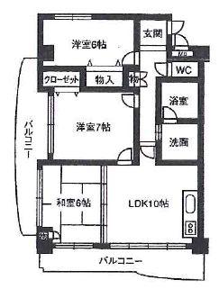 レジデンス マサノ-3(3LDK/2階)の間取り写真
