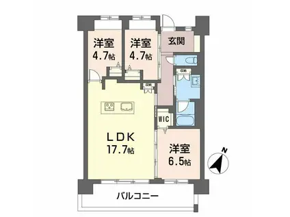 LASANTE 照葉オーシャンテラス(3LDK/4階)の間取り写真