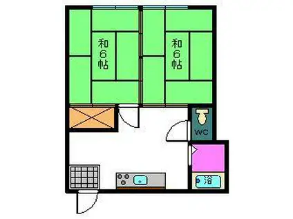 ハイム村田(2DK/2階)の間取り写真