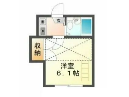 西羽田ヴィレッジ(1K/2階)の間取り写真