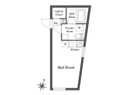 PASEO SANGENJAYA イースト ウエスト(ワンルーム/2階)の間取り写真