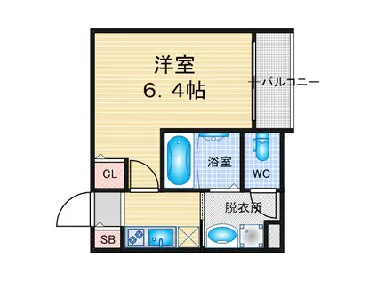 VARME黄金(1K/3階)の間取り写真