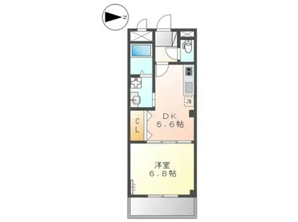 ガーデンヒルズI(1DK/2階)の間取り写真