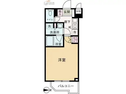 ルーブル武蔵中原伍番館(1K/4階)の間取り写真