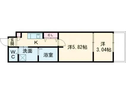 シーエムアンイースト(2K/3階)の間取り写真