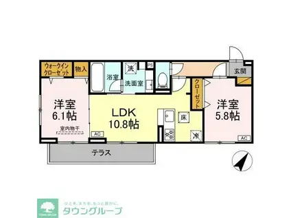 リベラル(2LDK/1階)の間取り写真