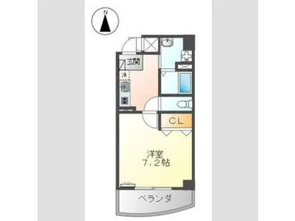 グランソレイユ(1K/5階)の間取り写真