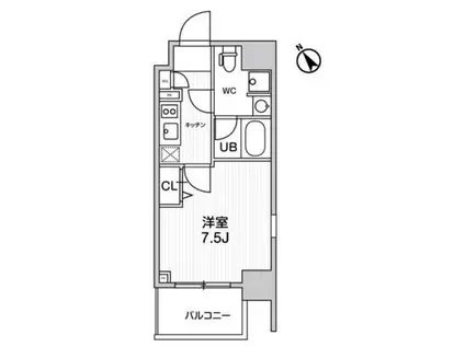 グランドコンシェルジュ浅草橋(1K/12階)の間取り写真