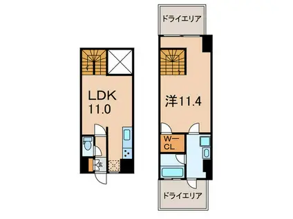 エデュコート小石川(1LDK/B1階)の間取り写真